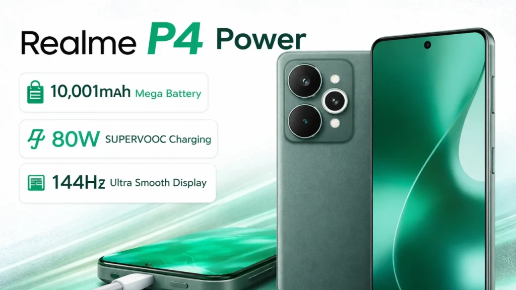 Realme P4 Power Launch in India: 10,001mAh Battery, 144Hz Display, Design Revealed