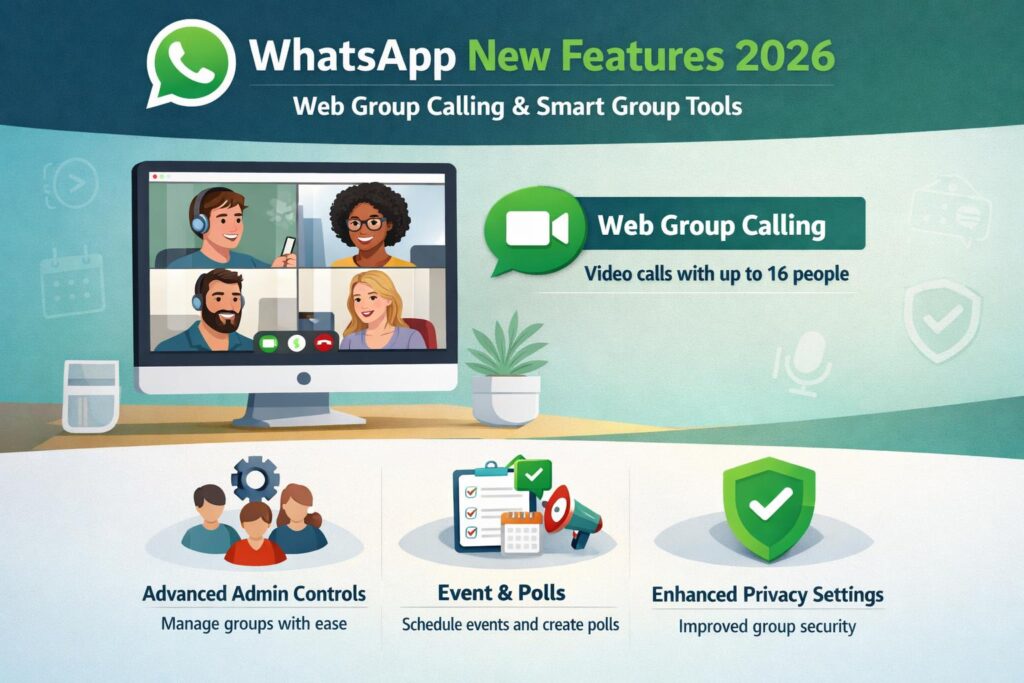 WhatsApp New Features 2026: WhatsApp Web Group Calling & Smart Group Tools That Change Everything