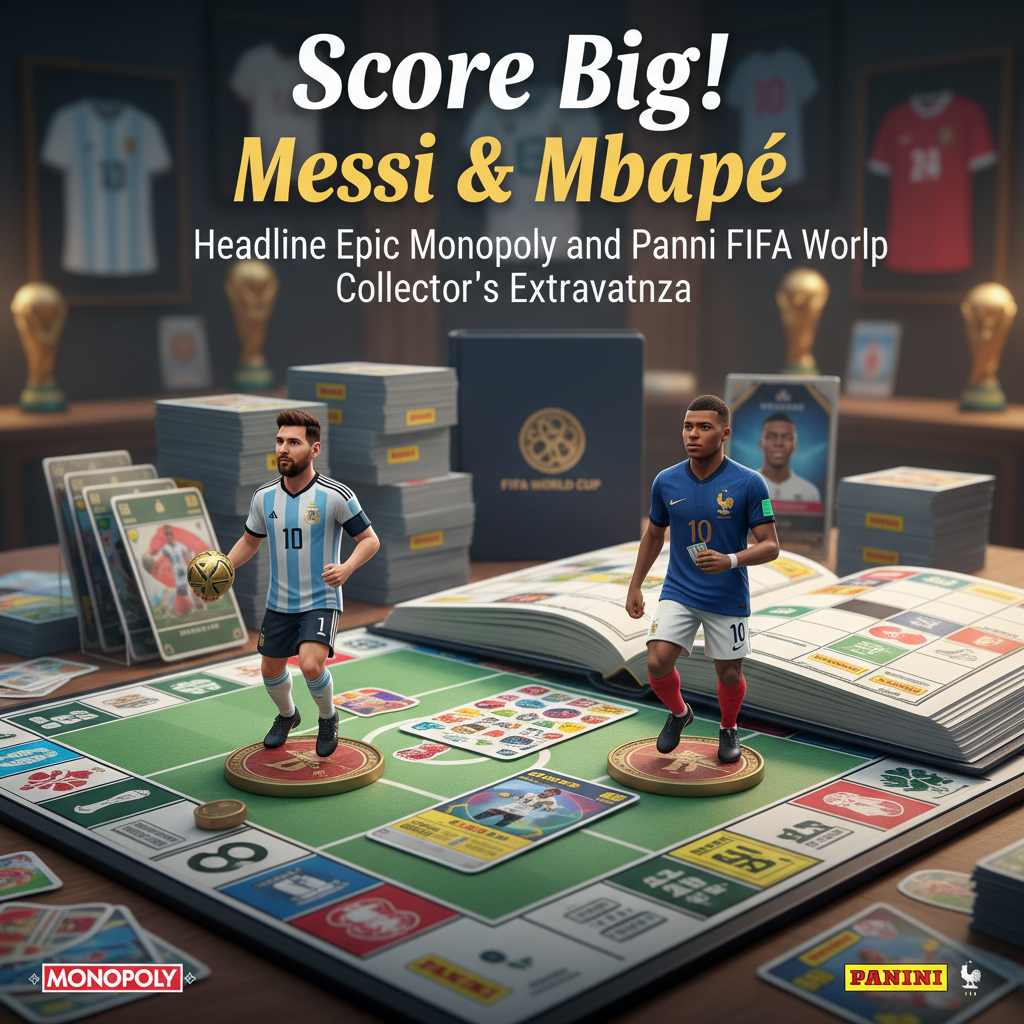 Score Big! Messi & Mbappé Headline Epic Monopoly and Panini FIFA World Cup Collector's Extravaganza