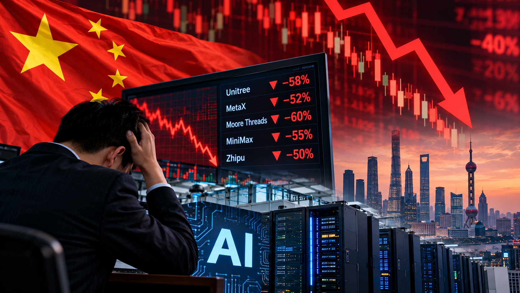 China’s AI and chip stocks have lost about $480 billion in under four months.