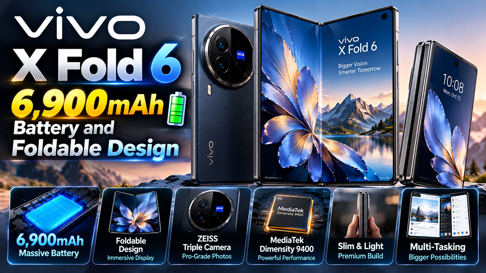 Vivo X Fold 6: 6,900mAh Battery and Foldable Design